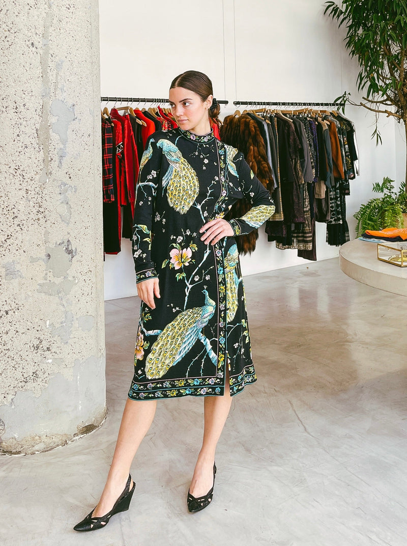 Floral Motif Printed Jersey Dress Dress arcadeshops.com