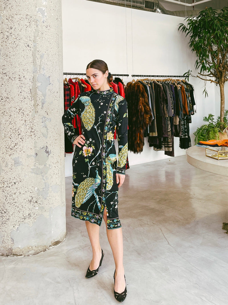 Floral Motif Printed Jersey Dress Dress arcadeshops.com