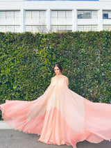 Colorblock Pleated Chiffon Gown Dress arcadeshops.com