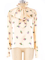 Ungaro Floral Satin Blouse Top arcadeshops.com