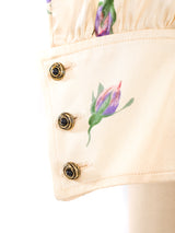 Ungaro Floral Satin Blouse Top arcadeshops.com