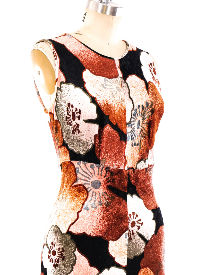 Pierre Cardin Printed Velvet Tank Dress Dress arcadeshops.com
