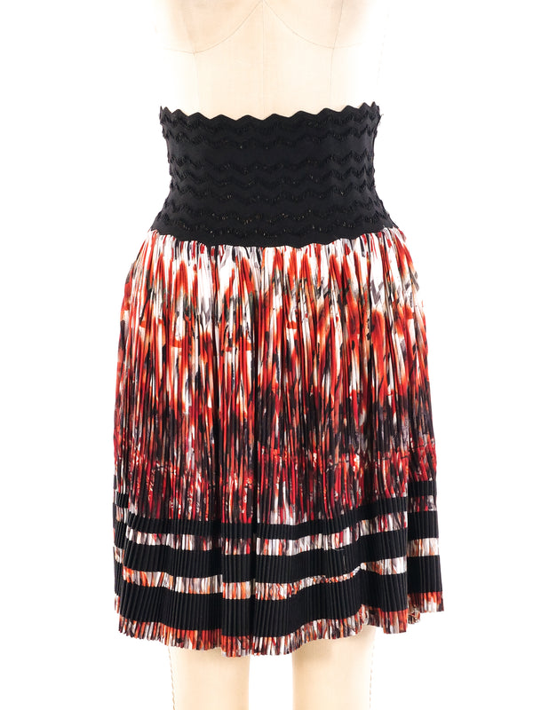 Jean Paul Gaultier Printed Micro Pleat Skirt Bottom arcadeshops.com