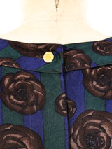 Chanel Rose Printed Silk Blouse Top arcadeshops.com