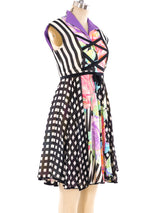 Gianni Versace Graphic Printed Laced Mini Dress Dress arcadeshops.com