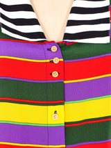 Gianni Versace Mixed Stripe Silk Dress Dress arcadeshops.com