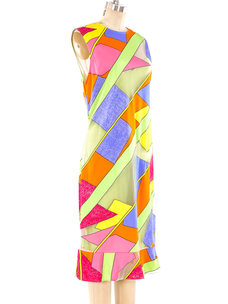 Gianni Versace Sheer Panel Tank Dress Dress arcadeshops.com