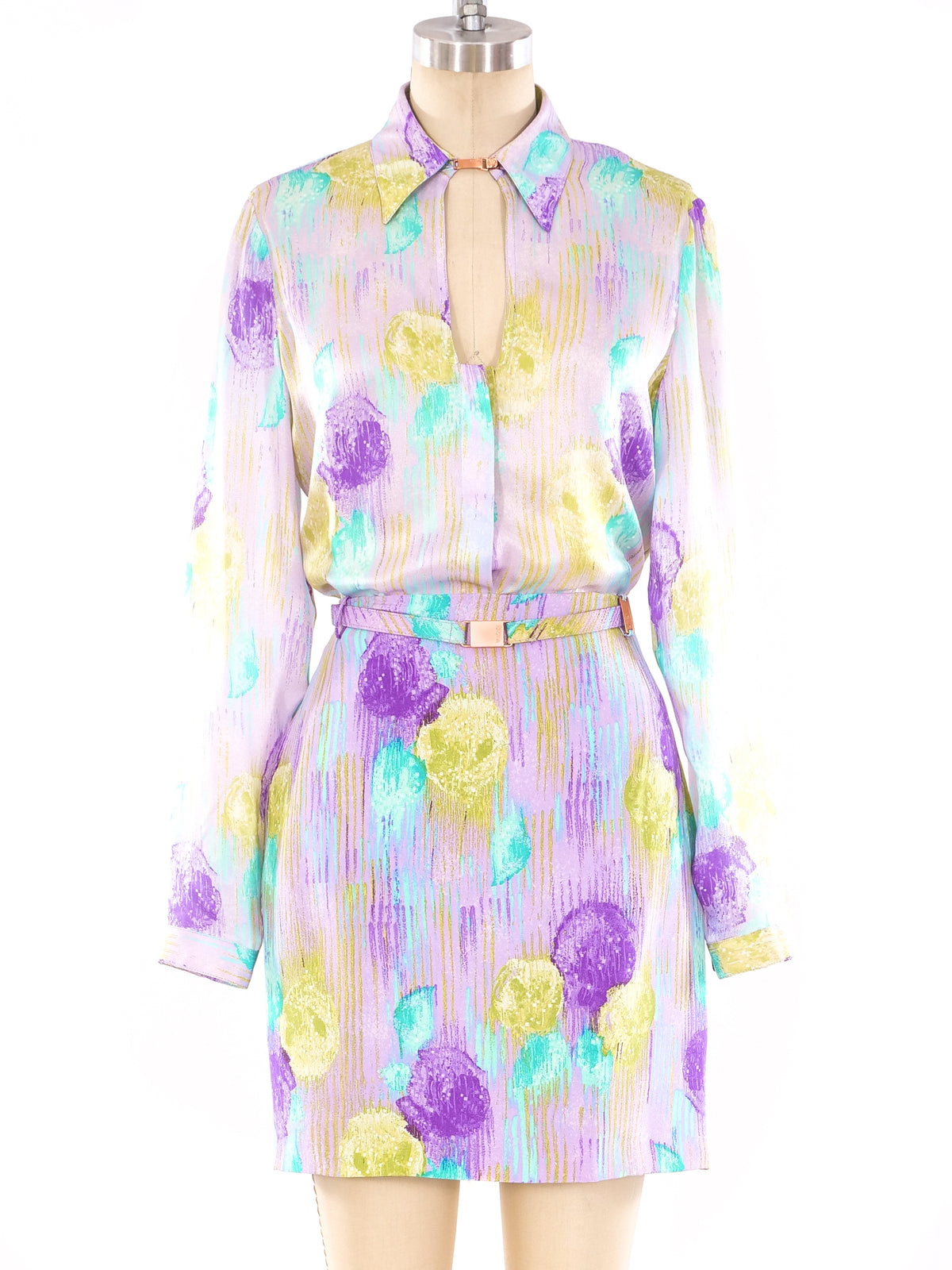 Gianni Versace Pastel Floral Skirt Ensemble