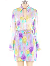 Gianni Versace Pastel Floral Skirt Ensemble Suit arcadeshops.com
