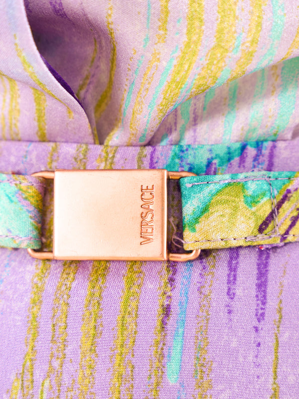 Gianni Versace Pastel Floral Skirt Ensemble Suit arcadeshops.com