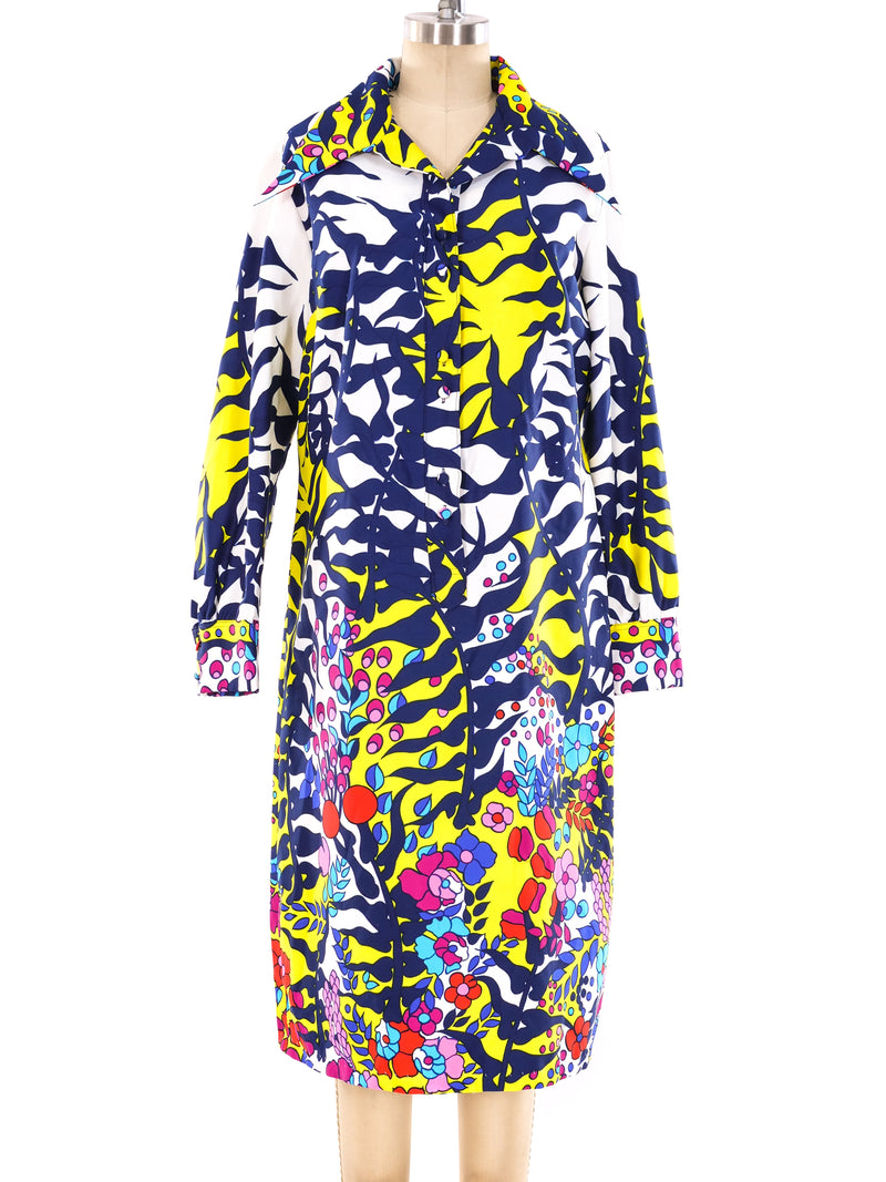 Lanvin Psychedelic Floral Shirt Dress Dress arcadeshops.com