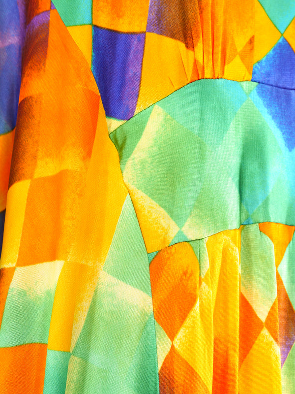 Rainbow Check Jersey Caftan Dress arcadeshops.com