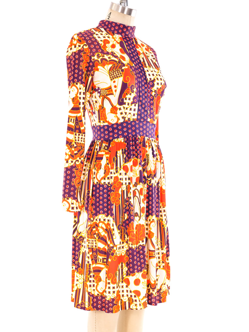 Graphic Printed Jersey Dress Dress arcadeshops.com
