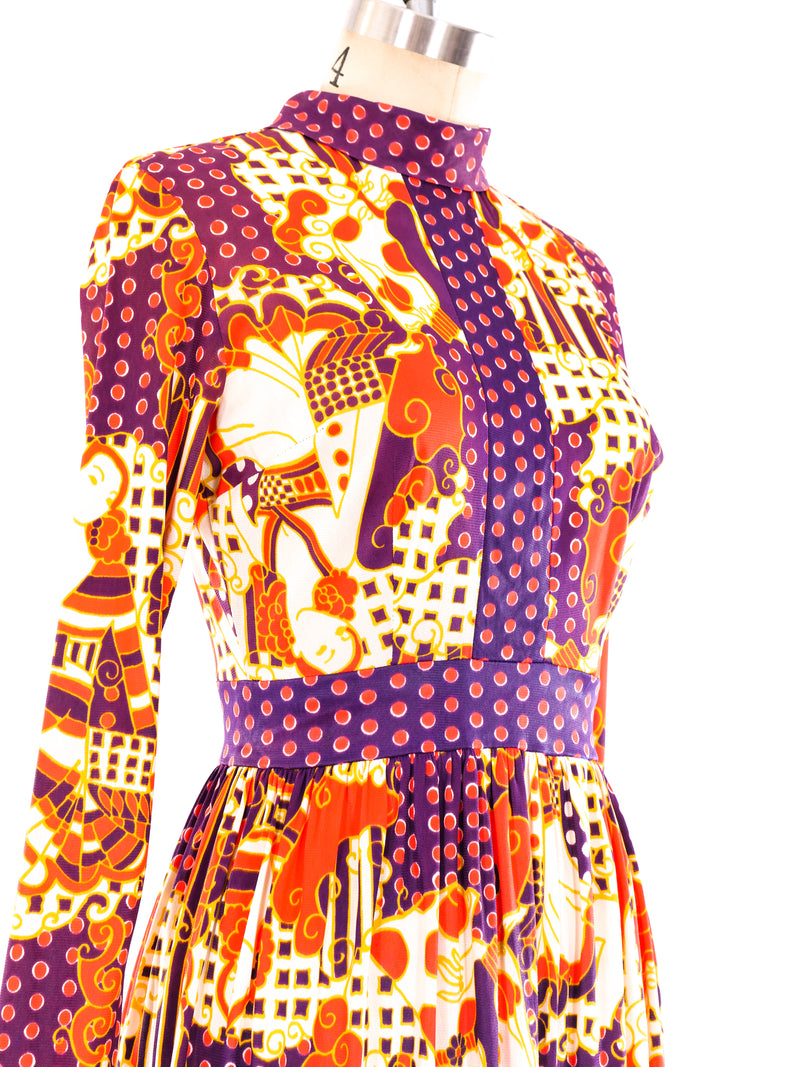 Graphic Printed Jersey Dress Dress arcadeshops.com