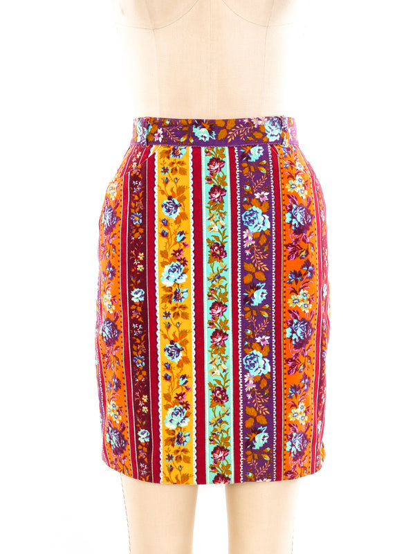 Kenzo Printed Velvet Mini Skirt Bottom arcadeshops.com