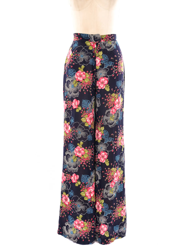 1970's Floral Printed Pants Bottom arcadeshops.com