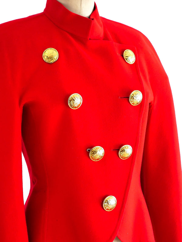 Red Military Inspired Jacket Jacket arcadeshops.com