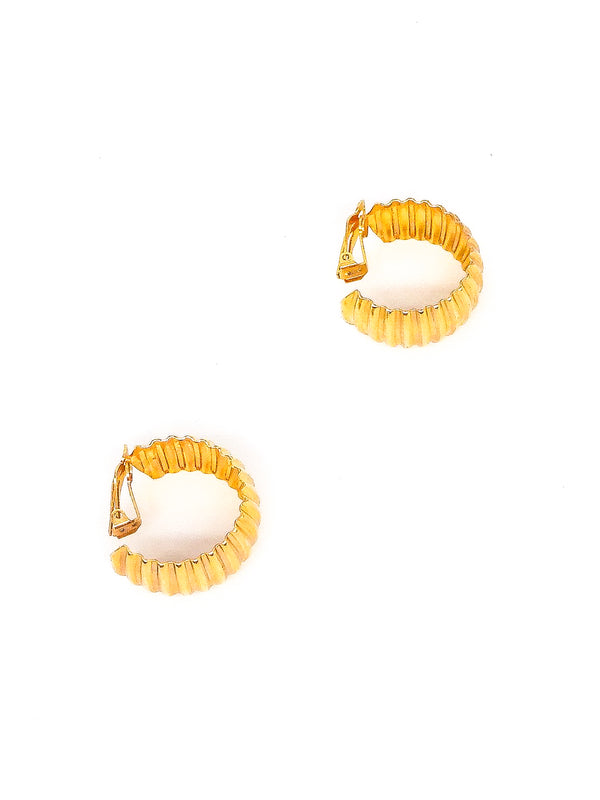 Ribbed Hoop Earrings Accessory arcadeshops.com