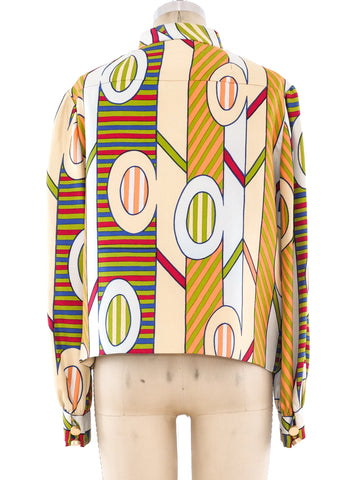 Gucci Chain Printed Silk Blouse