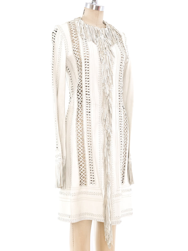 Gianni Versace Fringed Leather Jacket  arcadeshops.com