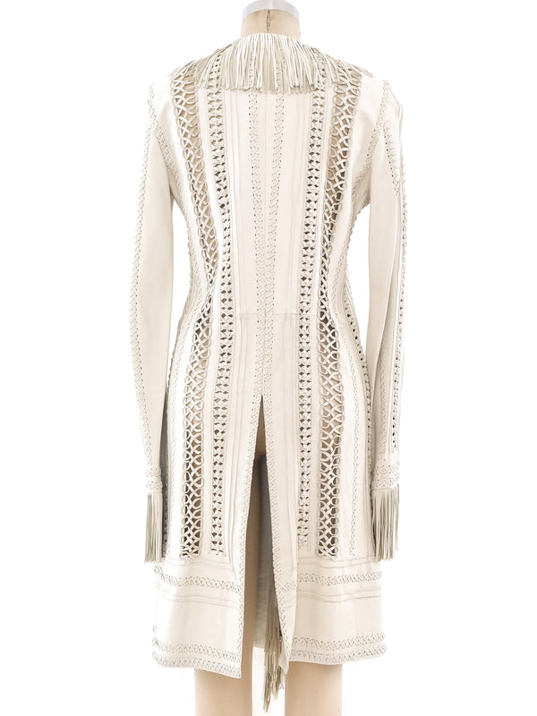 Gianni Versace Fringed Leather Jacket  arcadeshops.com