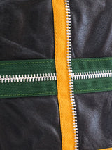 Moschino Zipper Embellished Leather Skirt Bottom arcadeshops.com