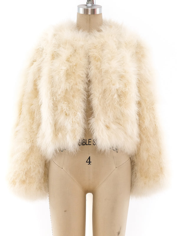 Ivory Marabou Feather Jacket Jacket arcadeshops.com