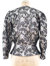 Silver Lame Floral Jacket Jacket arcadeshops.com