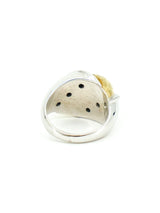 14K Yellow and White Gold Retro Style Dome Ring Fine Jewelry arcadeshops.com