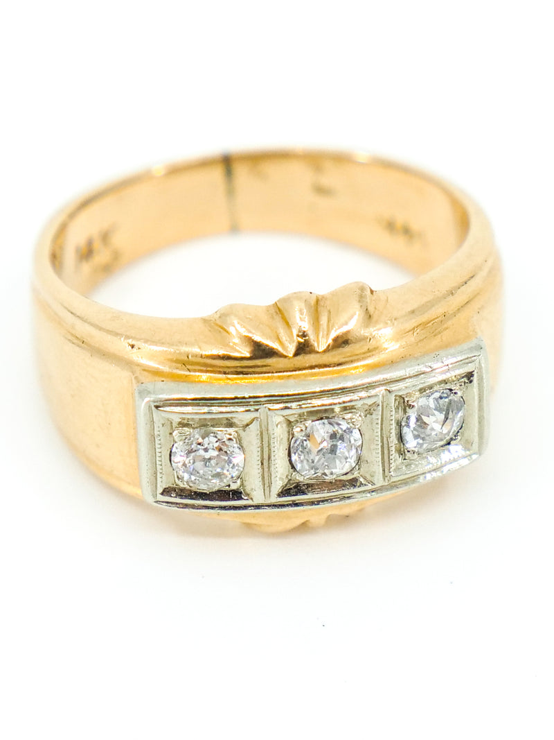 Three Stone Diamond 14k Gypsy Ring Fine Jewelry arcadeshops.com