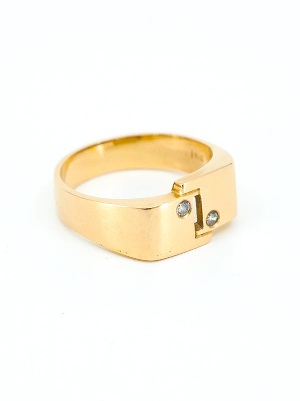 Modernist 18k and Diamond Stacking Ring Fine Jewelry arcadeshops.com