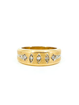 14K Diamond Studded Florentine Band Ring Fine Jewelry arcadeshops.com