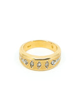 14K Diamond Studded Florentine Band Ring Fine Jewelry arcadeshops.com