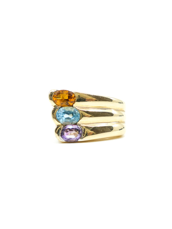 14K Topaz and Amethyst Ribbed Band Fine Jewelry arcadeshops.com