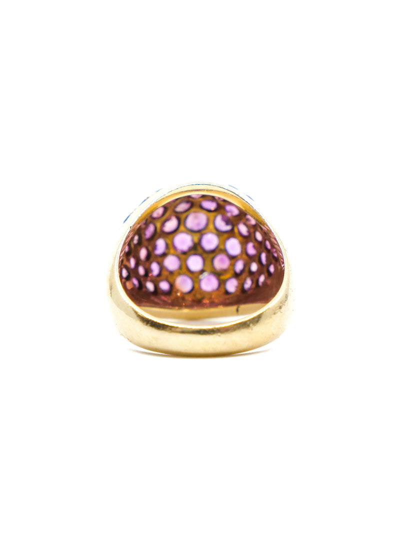 18K Gold Ruby Set Dome Ring Fine Jewelry arcadeshops.com