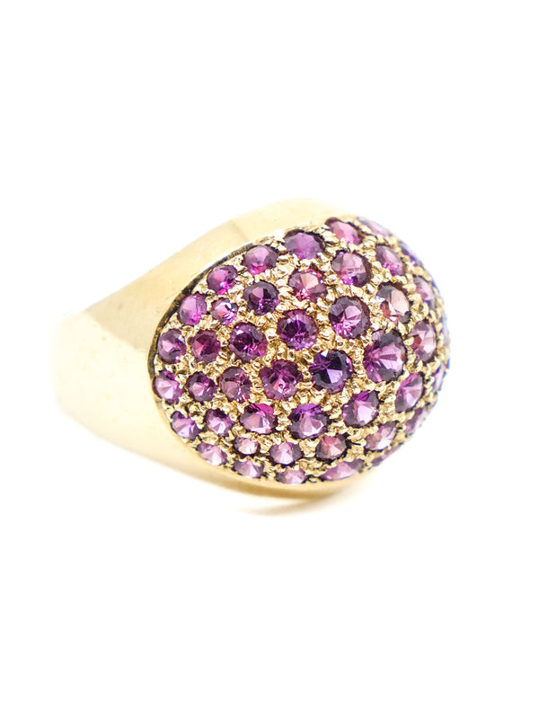 18K Gold Ruby Set Dome Ring Fine Jewelry arcadeshops.com