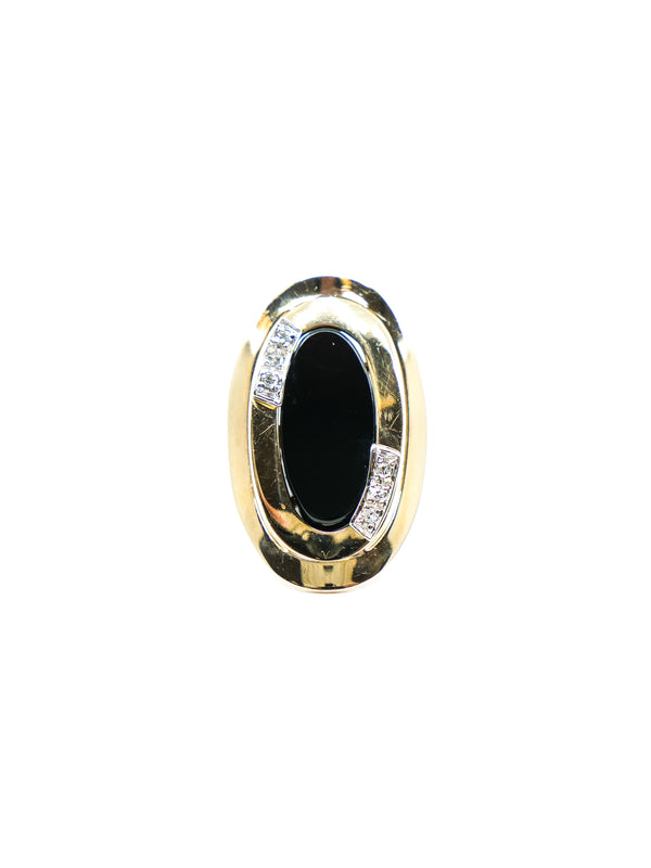 14K Onyx and Diamond Geometric Ring Fine Jewelry arcadeshops.com