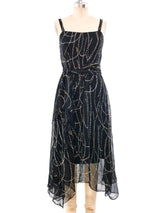 Pauline Trigere Glitter Embellished Chiffon Dress Dress arcadeshops.com