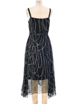 Pauline Trigere Glitter Embellished Chiffon Dress Dress arcadeshops.com