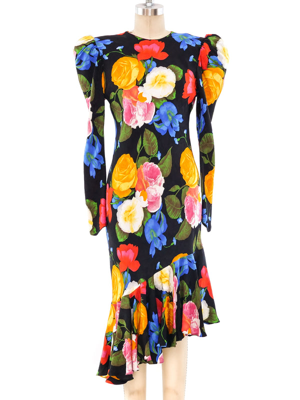 Judy Hornby Dark Floral Ruffle Dress Dress arcadeshops.com