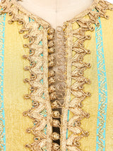 Turquoise and Gold Brocade Moroccan Caftan Dress arcadeshops.com