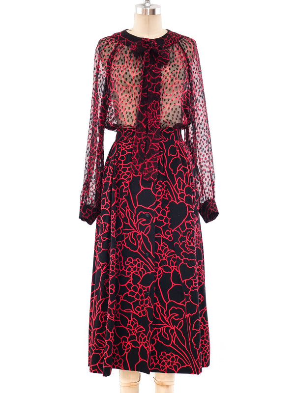 Chanel Printed Silk Ensemble Suit arcadeshops.com