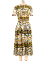 Galanos Geometric Printed Lace Dress Dress arcadeshops.com