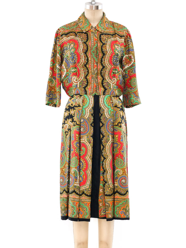 Paisley Scarf Printed Silk Dress Dress arcadeshops.com