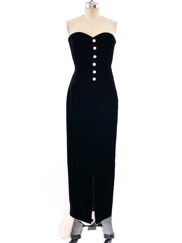 Valentino Strapless Velvet Tuxedo Dress Dress arcadeshops.com