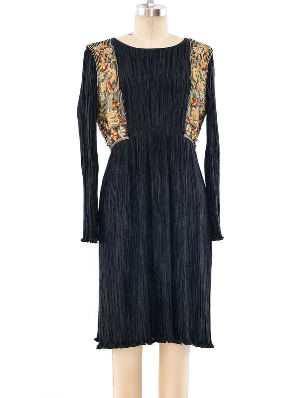 Mary McFadden Embellished Plisse Dress Dress arcadeshops.com