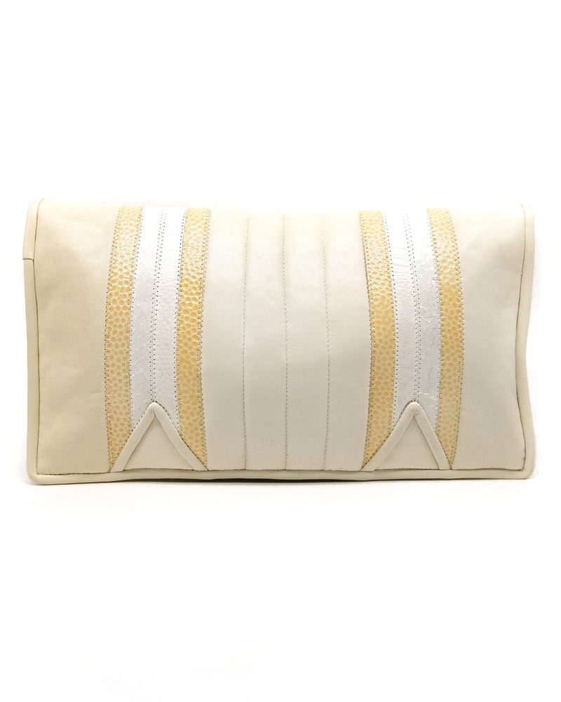 Snakeskin Striped Quilted Convertible Clutch Accessory arcadeshops.com