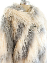 Striped Mongolian Lamb Fur Jacket Jacket arcadeshops.com