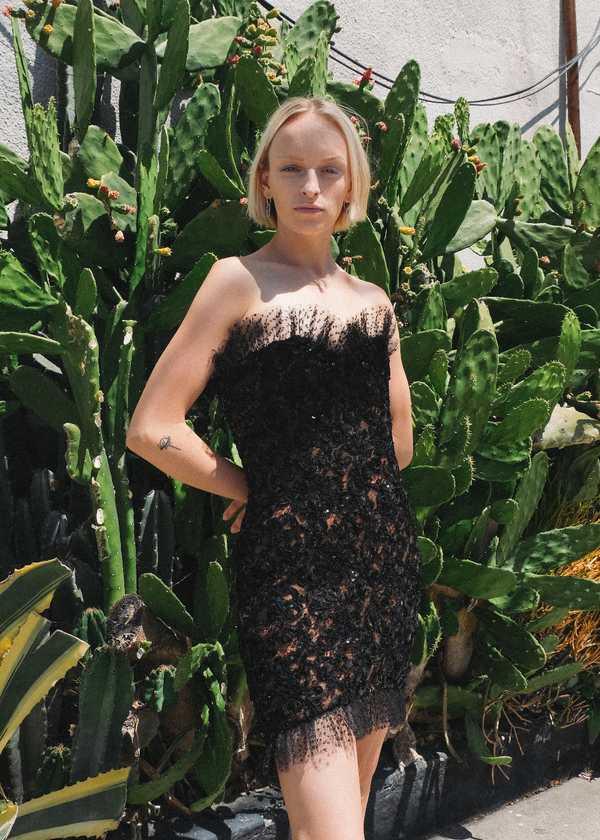 Yves Saint Laurent Embellished Lace Mini Dress Dress arcadeshops.com