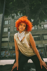 Ferrara Two Tone Metallic Chainmail Top Top arcadeshops.com